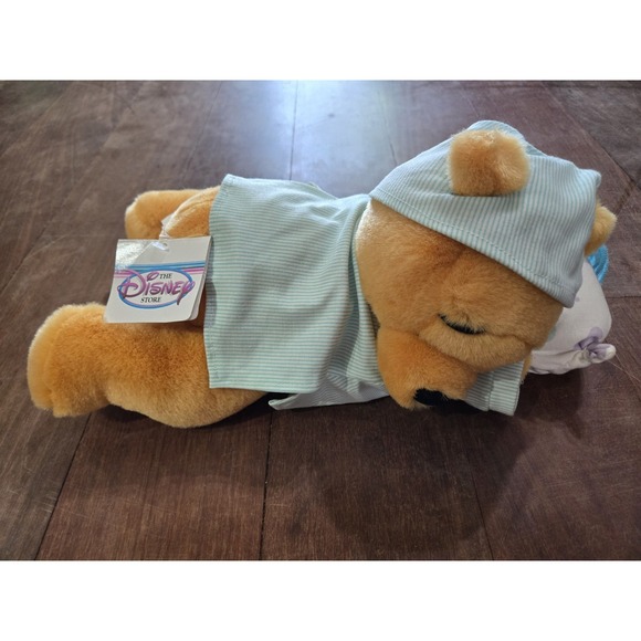 Disney Other - New Vintage Disney Winnie The Pooh Windup Sleeping Pooh Bear Plush Stuffed WORKS